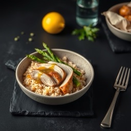 Ілюстрація для страви «Миска з кус-кусом, індичкою і спаржею»